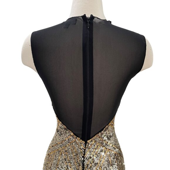Bebe Bling Dress XXS - Sequin Embellished Mesh Panel Bodycon Party/Cocktail - Picture 8 of 8
